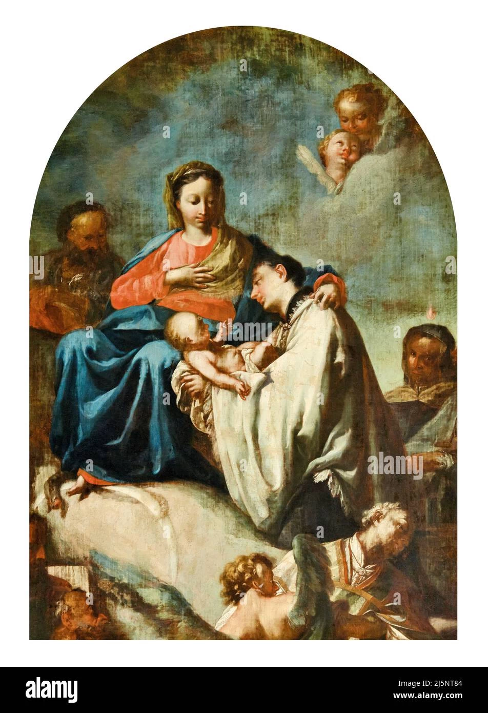 San Luigi Gonzaga in adornazione del Bambino, con la Vergine, e due santi - Carcina (Bs),